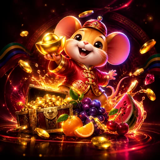 capa do Fortune Mouse, rato da fortuna em grade dourada